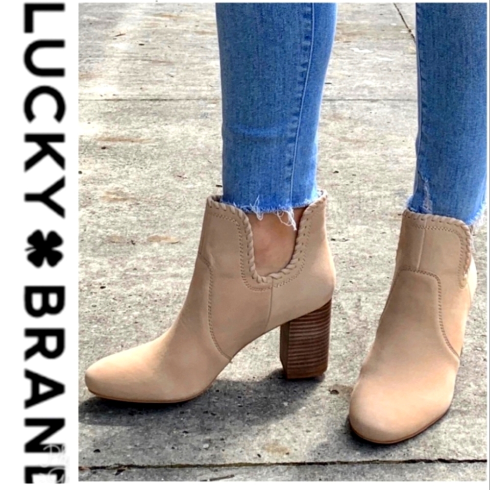 Lucky Brand Suede Sivyla Ankle Boots Size 7.5